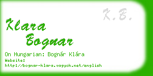 klara bognar business card